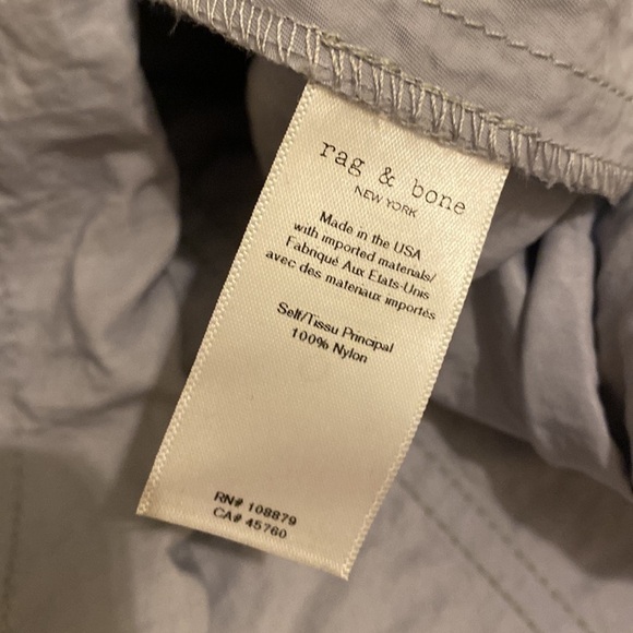 Rag & Bone blue gray light rain jacket with hood and pockets. Size L - Picture 7 of 11